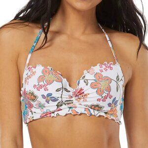 Sundazed Womens 36DD Nixie Printed Ruffle Edge Underwire Bikini Top $35 2626